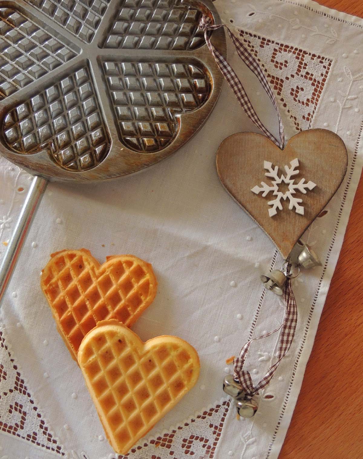 pizzelle heart-shaped