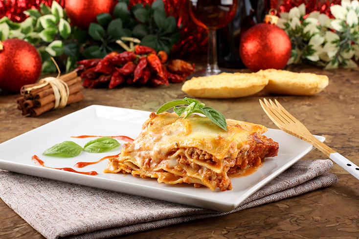 Le lasagne tradizionale e gustoso piatto Italiano