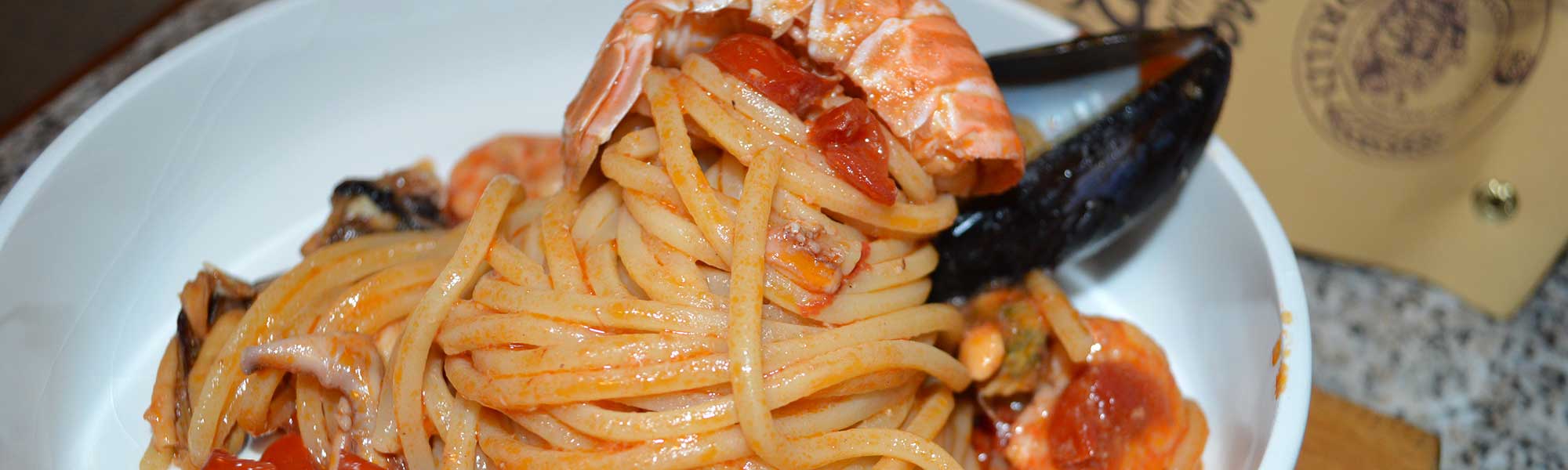 Pasta alla chitarra with a sauce of cuttlefish